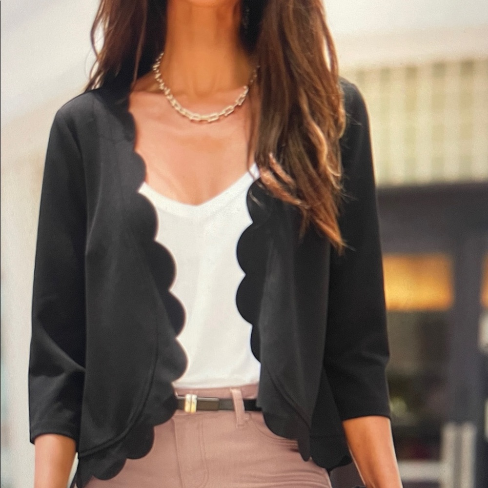 Black Scalloped Women's Jacket